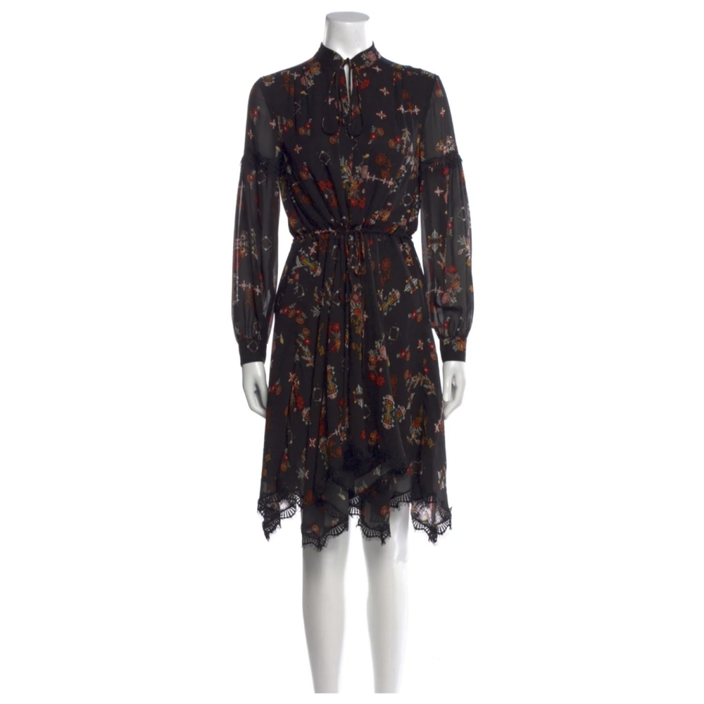 Derek Lam 10 Crosby, size 4, black knee-length silk dress